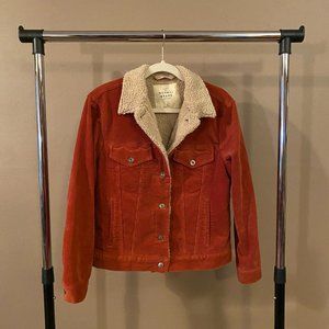THE NORMAL BRAND Sherpa Collar Corduroy Trucker Jacket Small